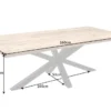 Massiver Industrial Esstisch GALAXIE 160cm Mangoholz sternenförmiges Gestell