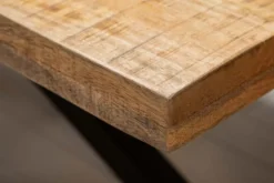 Massiver Industrial Esstisch GALAXIE 240cm natur Mangoholz schwarz Sterngestell