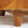 Massiver Nachttisch SCORPION 50cm braun Mangoholz Beistelltisch mit 3D Schnitzereien