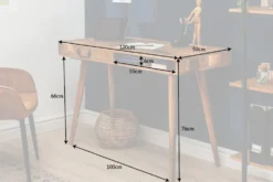 Massiver Schreibtisch RETRO 120cm Mangoholz Bürotisch mit Schublade