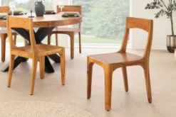 Massiver Stuhl ORGANIC braun Akazienholz honey finish handmade