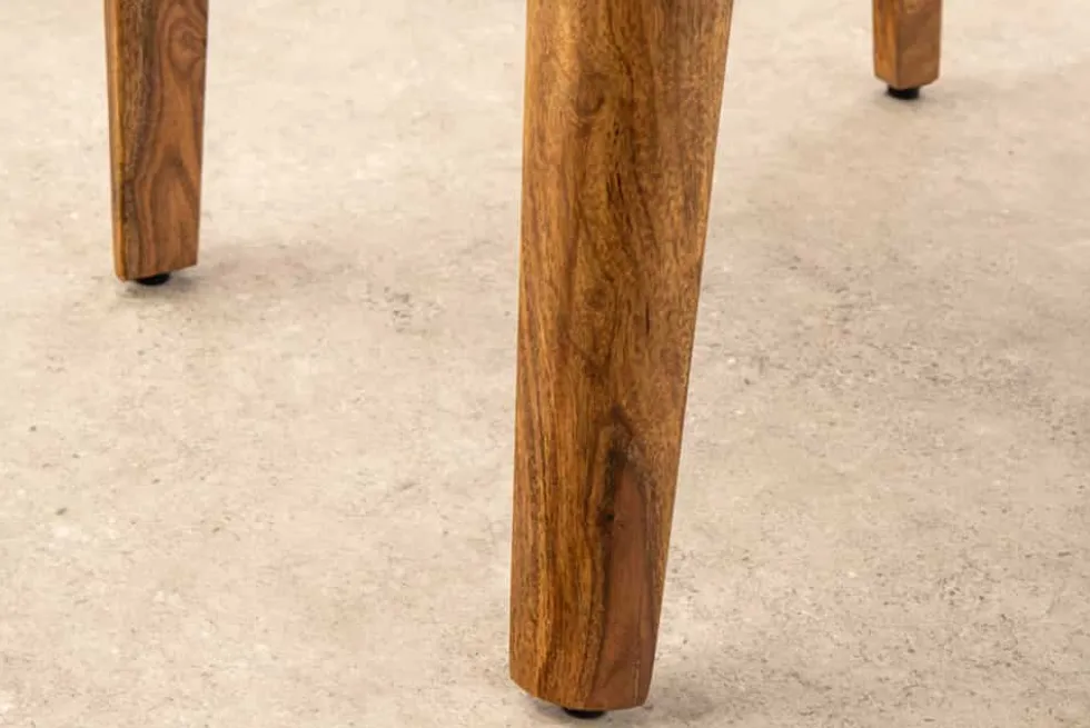 Massiver Stuhl ORGANIC braun Sheeshamholz stone finish handmade