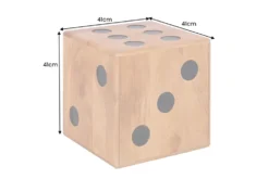 Massiver Würfel-Hocker CUBE 40cm natur Mangoholz Beistelltisch stapelbar