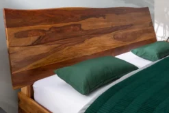 Massives Baumstamm Bett AMAZONAS 180x200cm braun Sheeshamholz stone finish