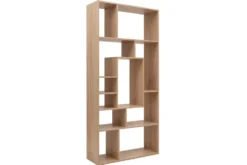 Massives Bücherregal CUBUS 180cm natur Mangoholz cream finish elf Fächer