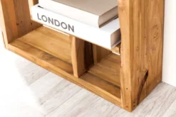 Massives Bücherregal JAVA 200cm natur recyceltes Teakholz Standregal Raumtrenner