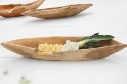 Massive Schale NATURE BOAT 60cm natur Teakholz Wurzelholz