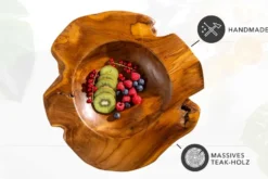 Massive Schale NATURE ROOT 40cm natur Teakholz Wurzelholz