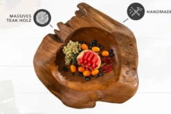 Massive Schale NATURE ROOT 50cm natur Teakholz Wurzelholz
