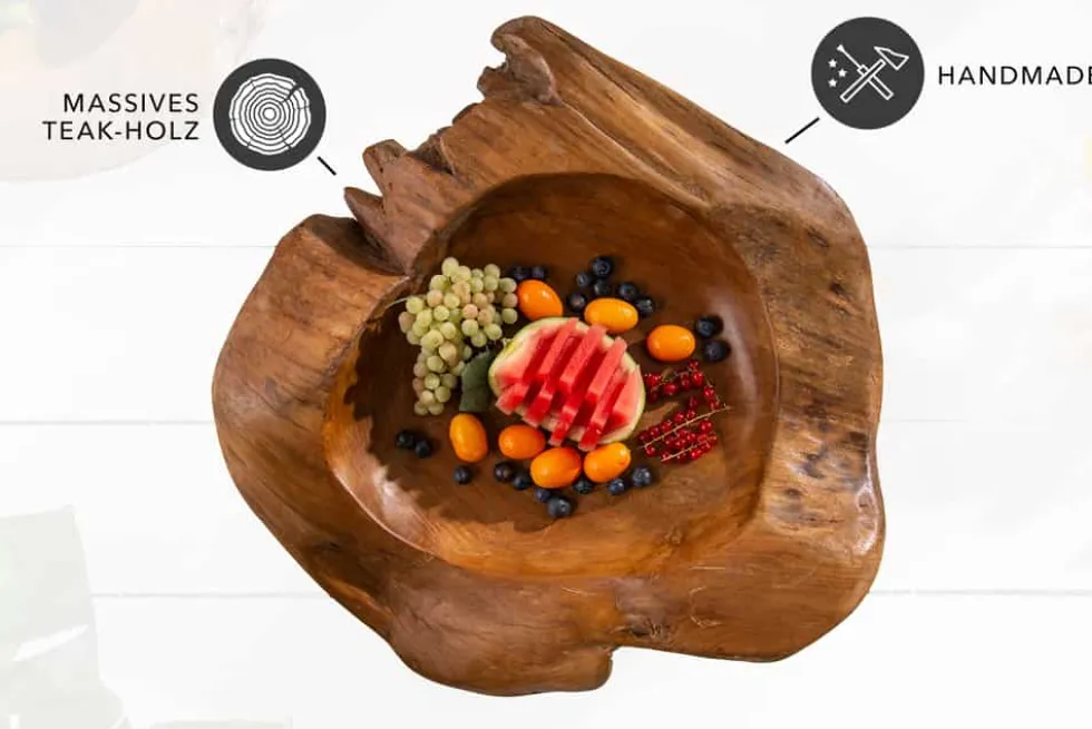 Massive Schale NATURE ROOT 50cm natur Teakholz Wurzelholz