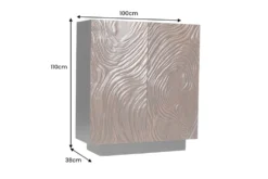 Massives Highboard FLUID 110cm walnuss-braun Akazienholz aufwendiges 3D-Design