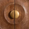 Massives Highboard GOLDEN SUNSET 120cm braun gold Mangoholz mit 3D Schnitzereien