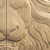 Massives Highboard LION 140cm weiß Mangoholz Metall 3D Schnitzereien Kunstwerk