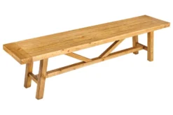 Massive Sitzbank RIVIERA 180cm natur recyceltes Pinienholz Landhaus-Stil