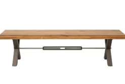 Massive Sitzbank THOR 180cm Wild Eiche geölt im Industrial Design