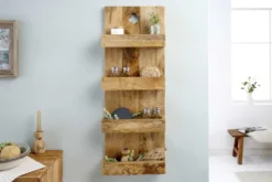 Massives Küchenregal HEMINGWAY 80cm Mangoholz Wandregal