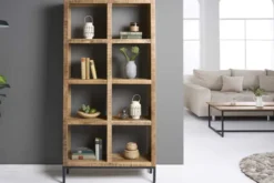 Massives Regal IRON CRAFT 176cm Mangoholz Bücherregal acht Fächer Industrial Design