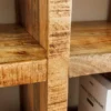 Massives Regal IRON CRAFT 160cm natur Mangoholz Bücherregal sechzehn Fächer