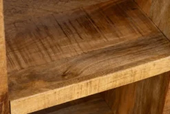 Massives Regal IRON CRAFT 200cm natur Mangoholz Bücherregal 25 Fächer