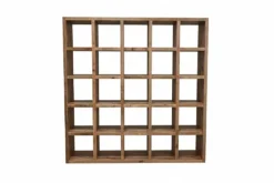 Massives Regal IRON CRAFT 200cm natur Mangoholz Bücherregal 25 Fächer
