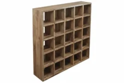 Massives Regal IRON CRAFT 200cm natur Mangoholz Bücherregal 25 Fächer
