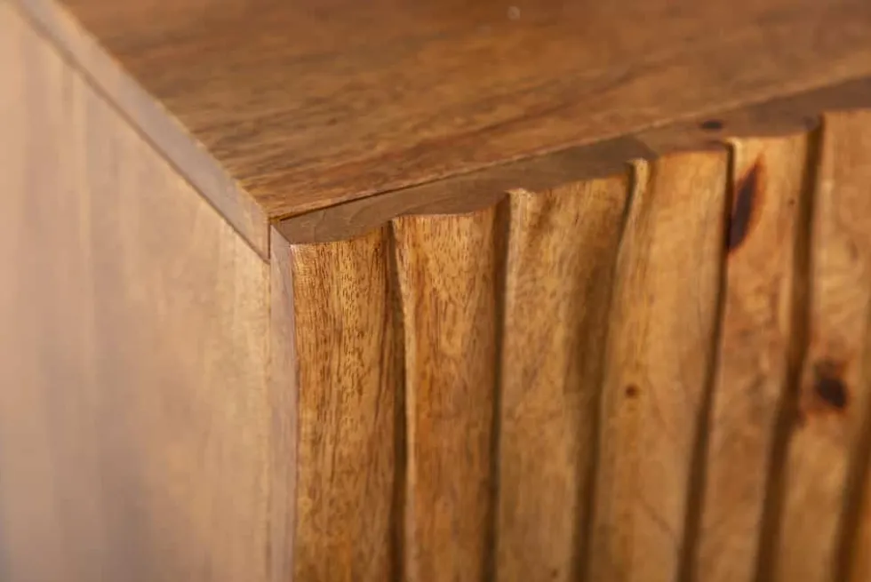 Massives Sideboard AMAZONAS 160cm Mangoholz natürliches Front Design