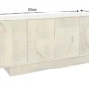 Massives Sideboard ART DECO 170cm weiß gekälkt Mangoholz 3D-Front handmade