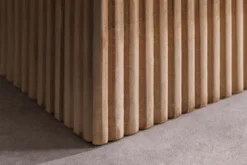 Massives Sideboard ART DECO 170cm weiß gekälkt Mangoholz 3D-Front handmade
