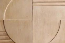 Massives Sideboard ART DECO 170cm weiß gekälkt Mangoholz 3D-Front handmade