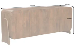 Massives Sideboard BRASIL 175cm braun Mangoholz sechs Fächer