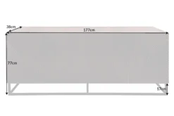 Massives Sideboard CREATIVO 180cm Mangoholz aufwändige 3D Front Retro Design