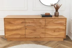 Massives Sideboard DESERT 160cm sand beige Akazienholz 3D-Front