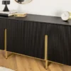 Massives Sideboard GATSBY 160cm schwarz gold Mangoholz Retro handmade