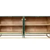 Massives Sideboard GOLDEN LAGOON 180cm türkis gold Mangoholz Metall 3D-Front