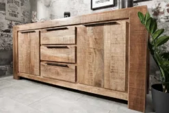 Massives Sideboard IRON CRAFT 175cm Mangoholz Kommode mit Schubladen Handarbeit