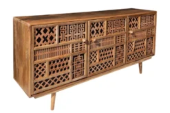 Massives Sideboard MARRAKESCH 160cm Mangoholz mit Verzierung Boho Stil