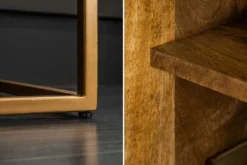 Massives Sideboard ONYX 180cm türkis Mangoholz Achat Edelstein gold Metallgestell