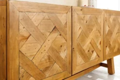 Massives Sideboard RIVIERA 155cm natur recyceltes Pinienholz Bohlenoptik