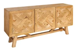 Massives Sideboard RIVIERA 155cm natur recyceltes Pinienholz Bohlenoptik