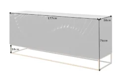 Massives Sideboard SCORPION 180cm schwarz Mangoholz aufwendige 3D Schnitzereien