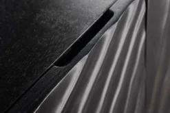 Massives Sideboard SCORPION 180cm schwarz hängend Mangoholz 3D-Design