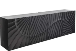 Massives Sideboard SCORPION 180cm schwarz hängend Mangoholz 3D-Design