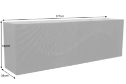 Massives Sideboard SCORPION 180cm schwarz hängend Mangoholz 3D-Design