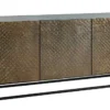 Massives Sideboard SNAKE 160cm braun Mangoholz mit 3D Schnitzereien schwarz Schlangen-Design