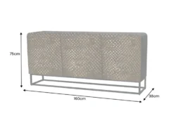 Massives Sideboard SNAKE 160cm braun Mangoholz mit 3D Schnitzereien schwarz Schlangen-Design