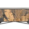 Massives Sideboard TROPICAL 160cm grau Mangoholz florales Design Boho Metallgestell