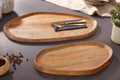 Massives Tablett 2er Set AMAZONAS 56cm Mangoholz handgearbeitet