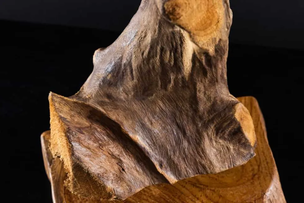 Massives Teakholz Ornament FLAME 30-40cm Treibholz Dekoration
