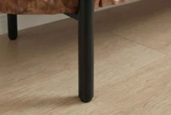 Massives TV-Board ADLON 160cm braun Mangoholz schwarz Metall Lowboard mit 3D- Front