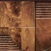 Massives TV-Board ART DECO 200cm braun Mangoholz Lowboard 3D-Front